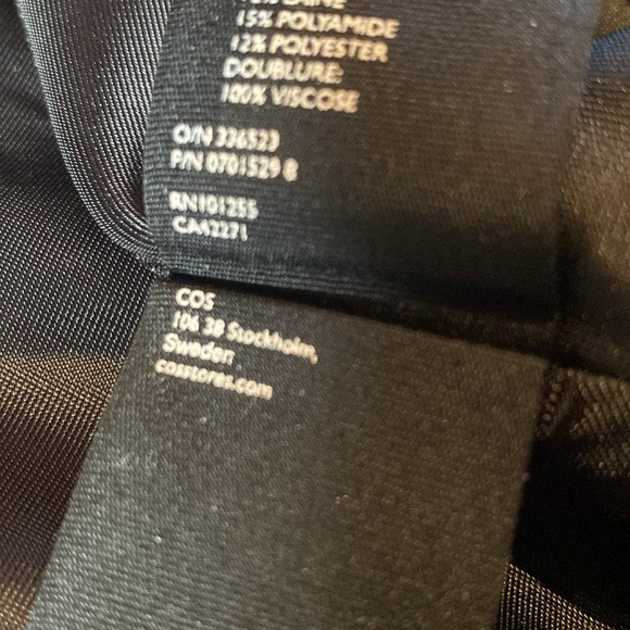 COS Dark Academia Dress Tweed Herringbone Wool Short Sleeve Wrap Dress Size 4 - Picture 11 of 13